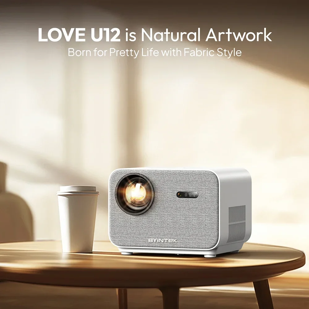 BYINTEK LOVE U12 Dust-Proof Smart Android WIFI LED Video Home Theater Portable 1080P 3D 4K Cinema Projector with Fabric Art