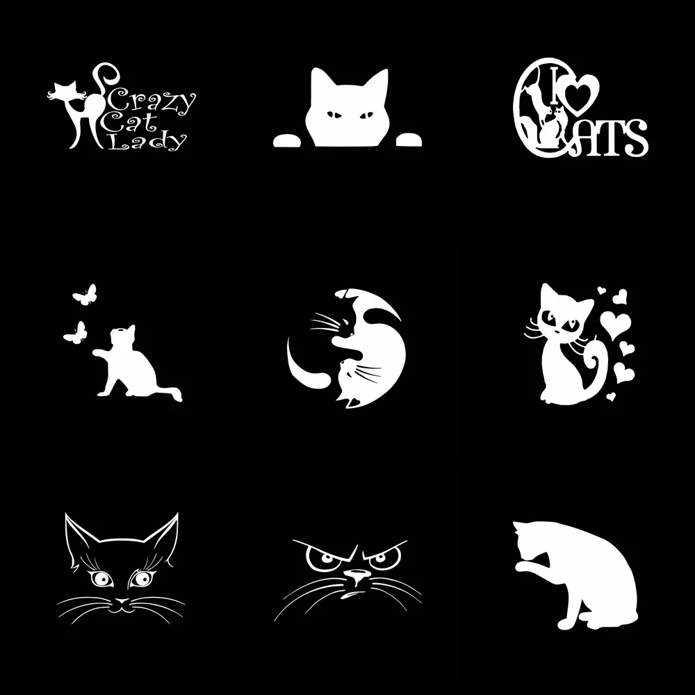 Car Sticker Various Hot Sale Funny Pet Cat Vinyl Decals for Car Bumper Rear Window Body Decoration Decal,21cm