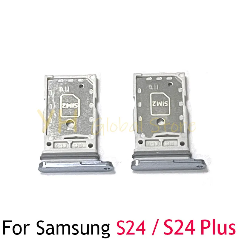 10PCS For Samsung Galaxy S24 Plus Ultra S24+ Sim Card Slot Tray Holder Sim Card Reader Socket Repair Parts