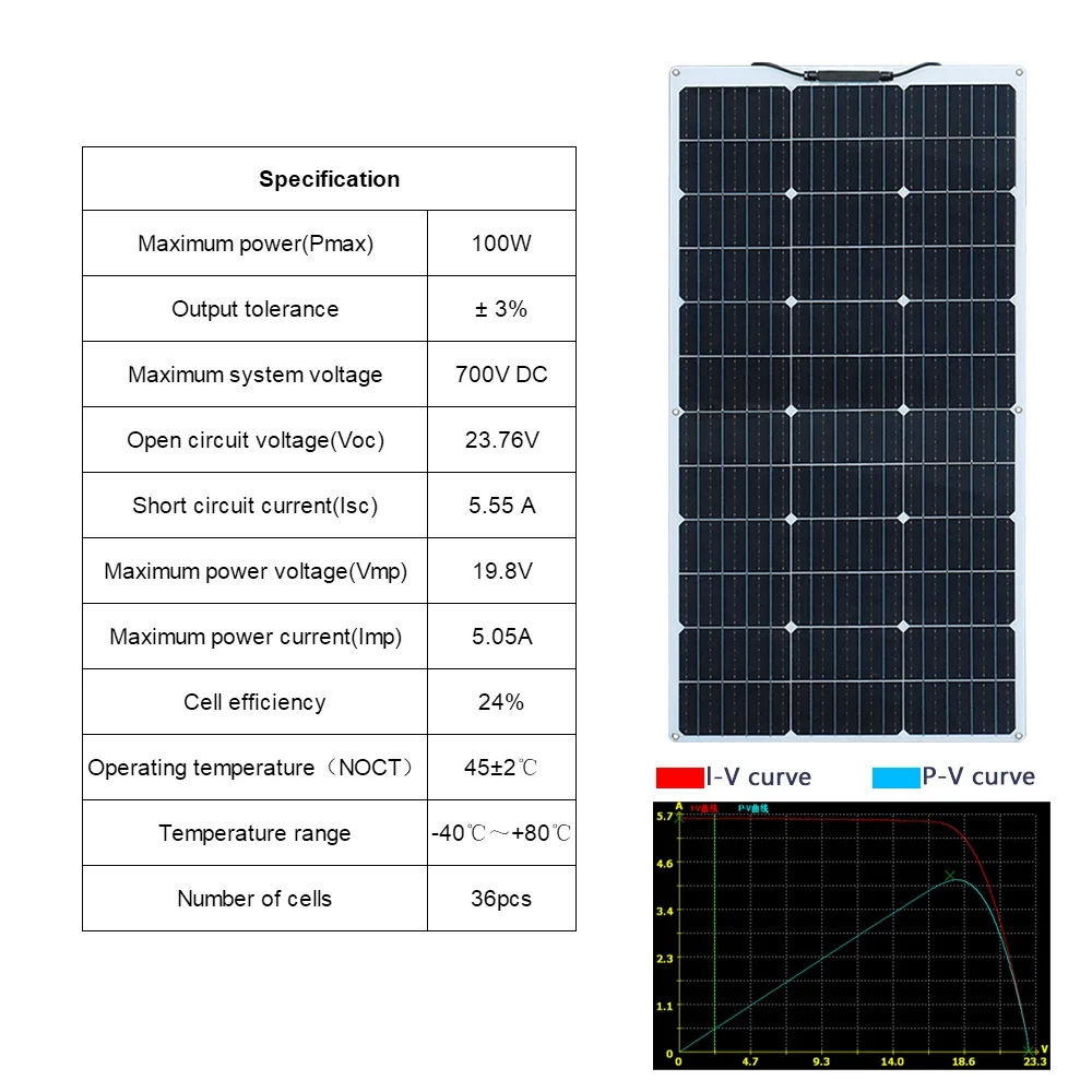 BOGUANG  500W 400W 300W 200W 12V 휴대용 태양 전지판 유연한 18V 100W 1000W 플레이트 태양 전지 단결정 실리콘 패널 태양 광 키트 태양 전지판 태양열 충전기 태양 광 모듈 태양 광 패널 Solar Panel Solar Cell