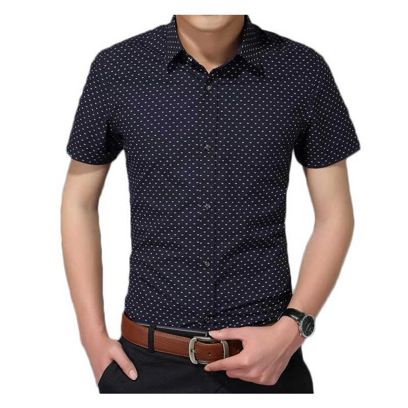 

Slim Fit ort Sve irt for Men Pointed Collar Casual Sle Busin Gentleman Summer Faion Youth Cotton Blend Garment