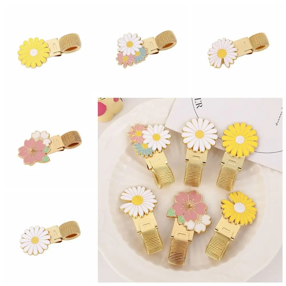 Ornament Metal Bookmark Pen Clip Daisy Flower Notebook Marker Reading Multifunctional Page Divider Student