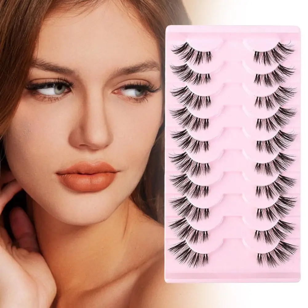 10 Pairs Natural Soft 3D Mink False Eyelashes Handmade Faux Eyelash Lashes Extension Fake Eye Make Up Cils Tools Beauty maq D5C1