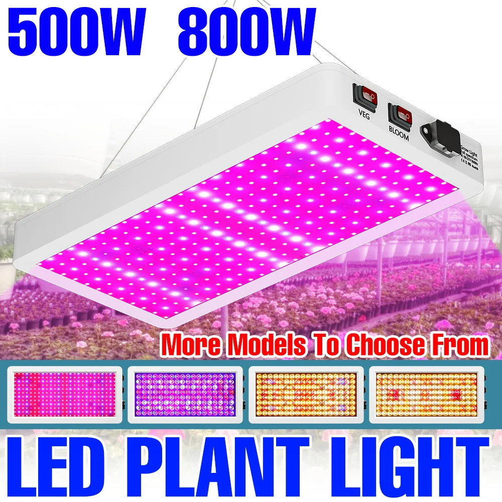 800W LED Full Spectrum Grow Lights UV/IR Plant Cultivation Lamp Greenhouse Tent Tomato Hydroponics Seedings Vegs Fill Lighting