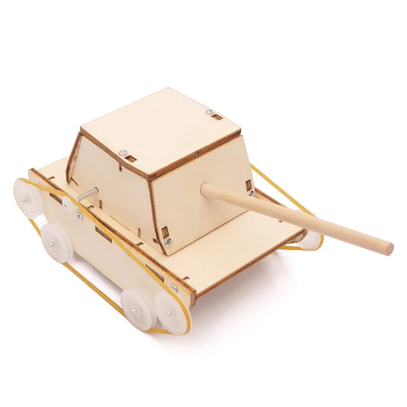 DIY Wooden Smart Tank Chassis Handmade Educational Electric Robot Car Crawler Vehicle Assembled for Child Puzzle Toy G149