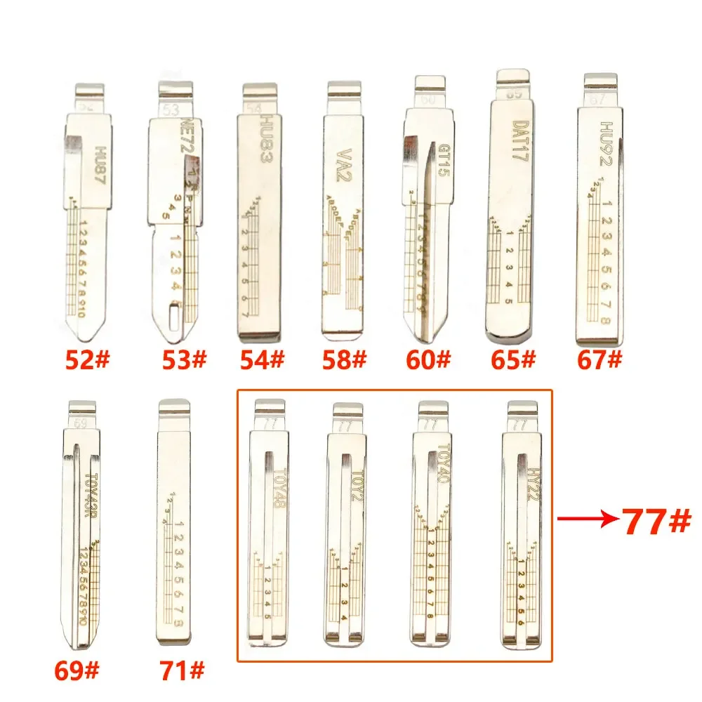 Lama chiave con linea incisa per Lishi HU87 NE72 HU83 VA2T GT15 DAT17 HU92 TOY43R HU100 TOY48 TOY40 TOY2