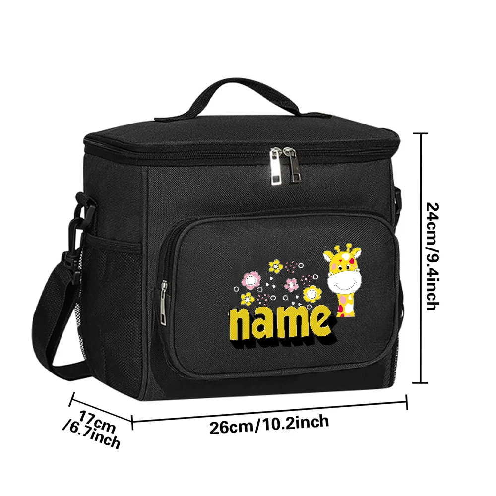 Customized Name Lunch Bag Insulated Storage Box Insulated Handbag Waterproof Camping Lunch Box Refrigerated Food Storage Box