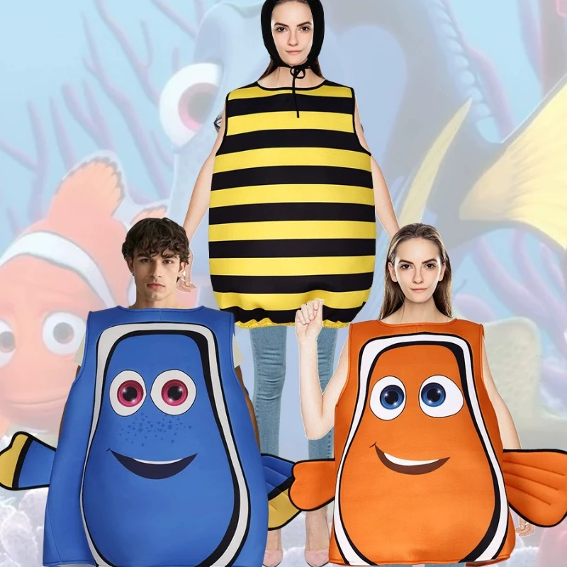 Disfraz de Cosplay de pez payaso Nemo para encontrar Halloween, disfraz de Cosplay de esponja compuesta Nemo
