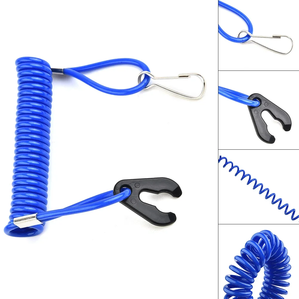 

Boat Motor Kill Stop Switch Key Rope Safety Lanyard Tether Waterproof Design Blue For Outboard For Honda For Johnson 1.6m