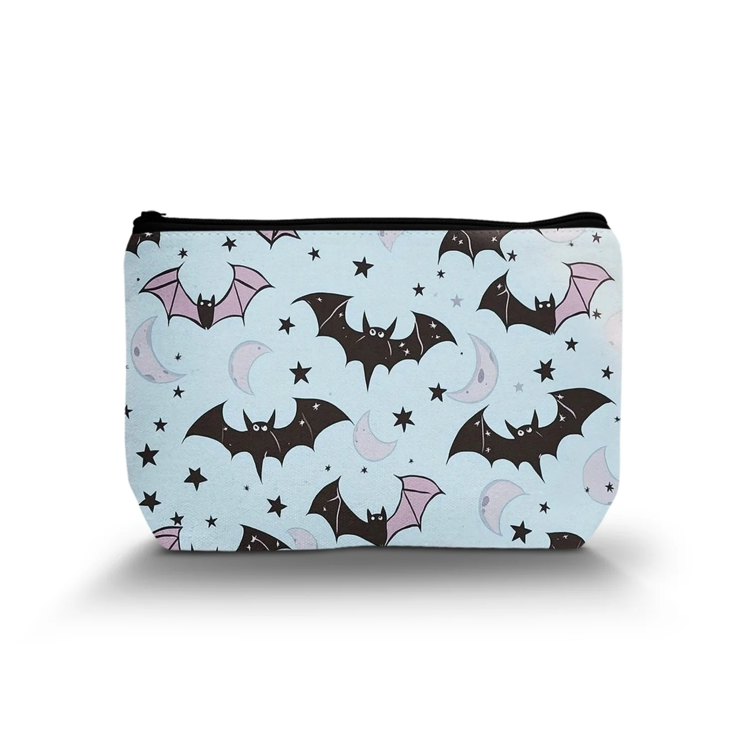 1Pc Halloween Bat Travel Funny Makeup Bag Cosmetic Bag Toiletry Storage Bag For Women Outdoor Portable Fashion 8.66x5.51Inch_a