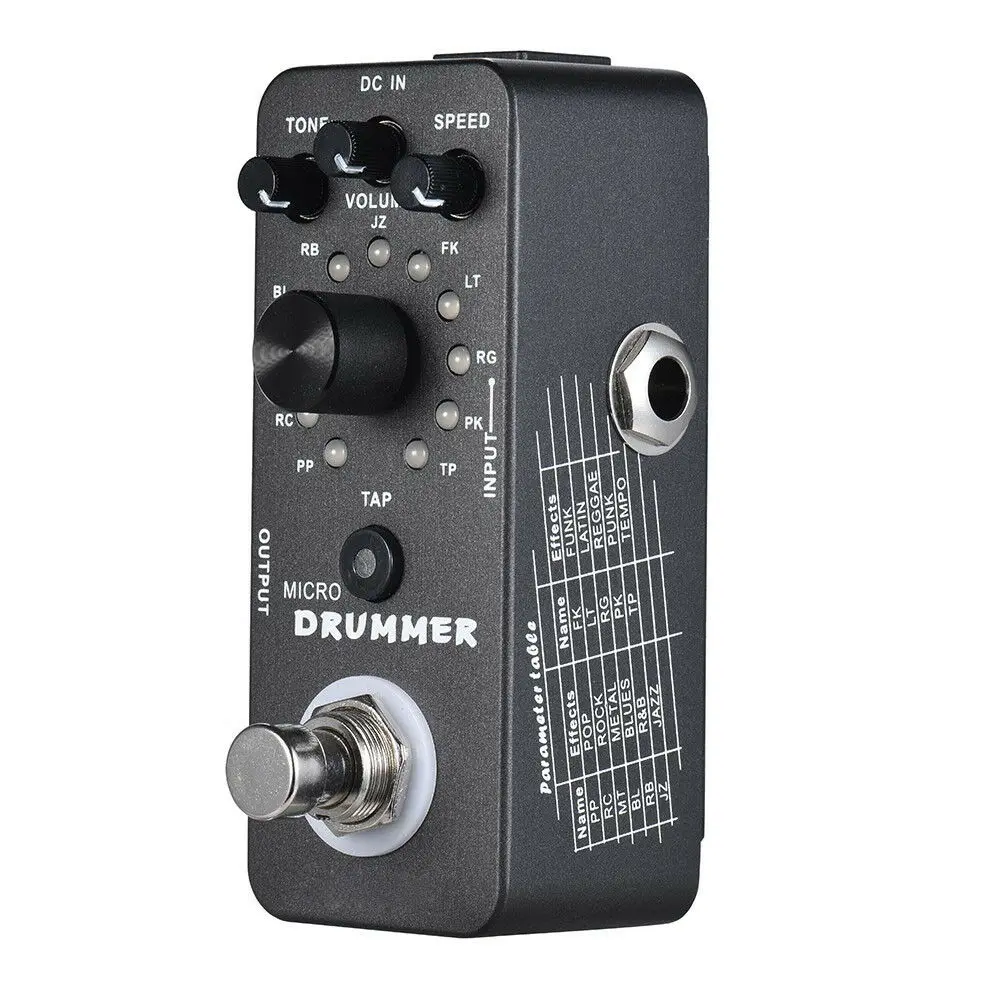 MOOER MICRO DRUMMER Guitar Pedal Digital Drum Machine Guitar Effects Pedal with Percussive Rhythm Function True Bypass Full Meta