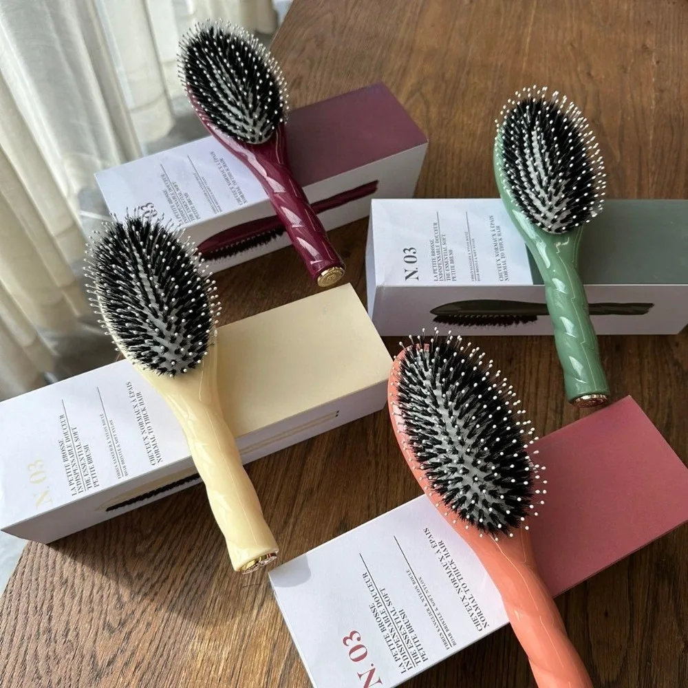 Luxurygift Elastic Curly Hair Comb Pig Bristle Hair Comb Portable Massage Hair Meridian Air Bag Air Cushion Comb Home Antistatic