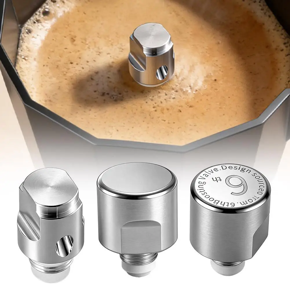 Image of Lebensmittelechtes Moka-Kanne Druckventil Doppeltes Verstärkungsventil mit Silikonring Universelles Espresso-Maker Crema Zubehör