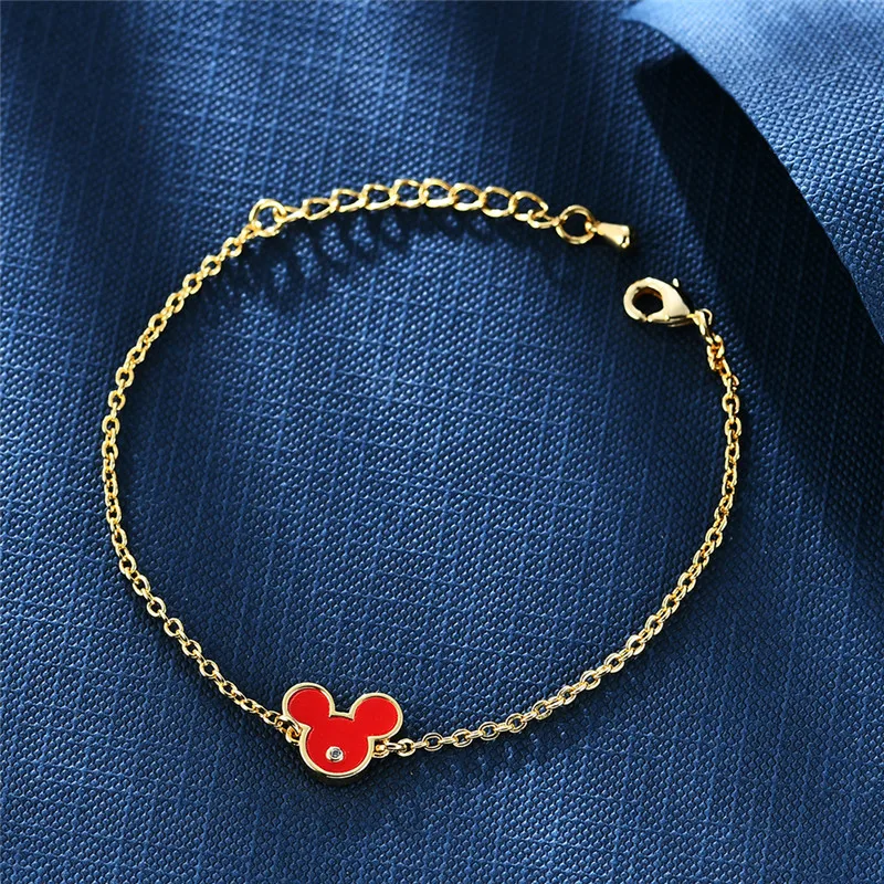 Disney Cartoon Cute Mickey Mouse Head Charm Bracelets for Women Girls Fans Lovely DIY Beads Hand Accessories Gifts