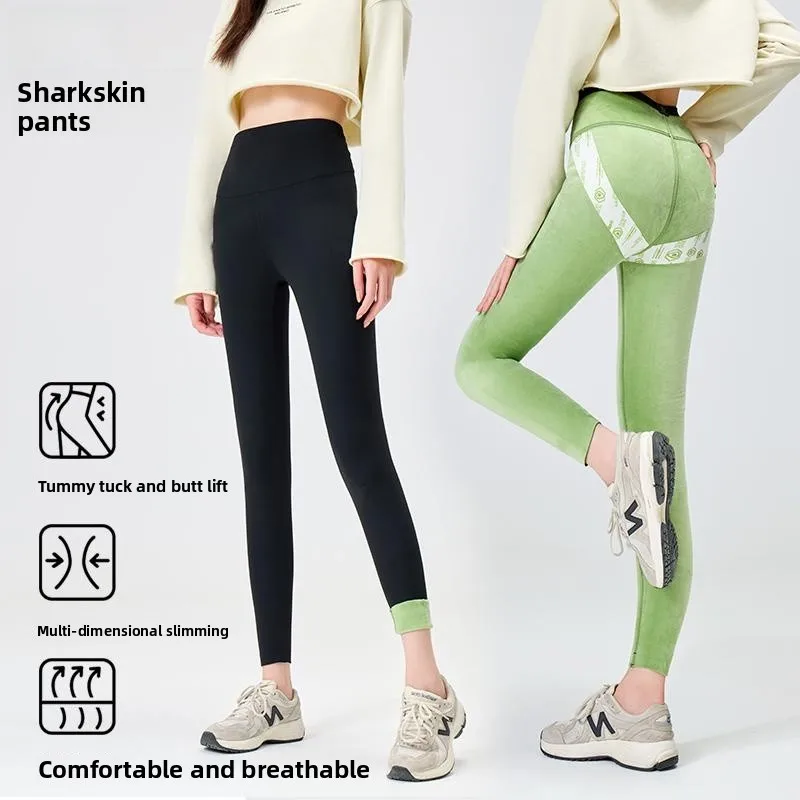 

Утепленные флисовые леггинсы для йоги с эффектом утяжки живота и подтяжки ягодиц, черные, больших размеров, женская мода