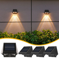 2Pcs Solar Wall Light Super Bright Solar Outdoor Wall Washer Lamp LED Waterproof Fence Lamps for Garden Courtyard Decor Lighting