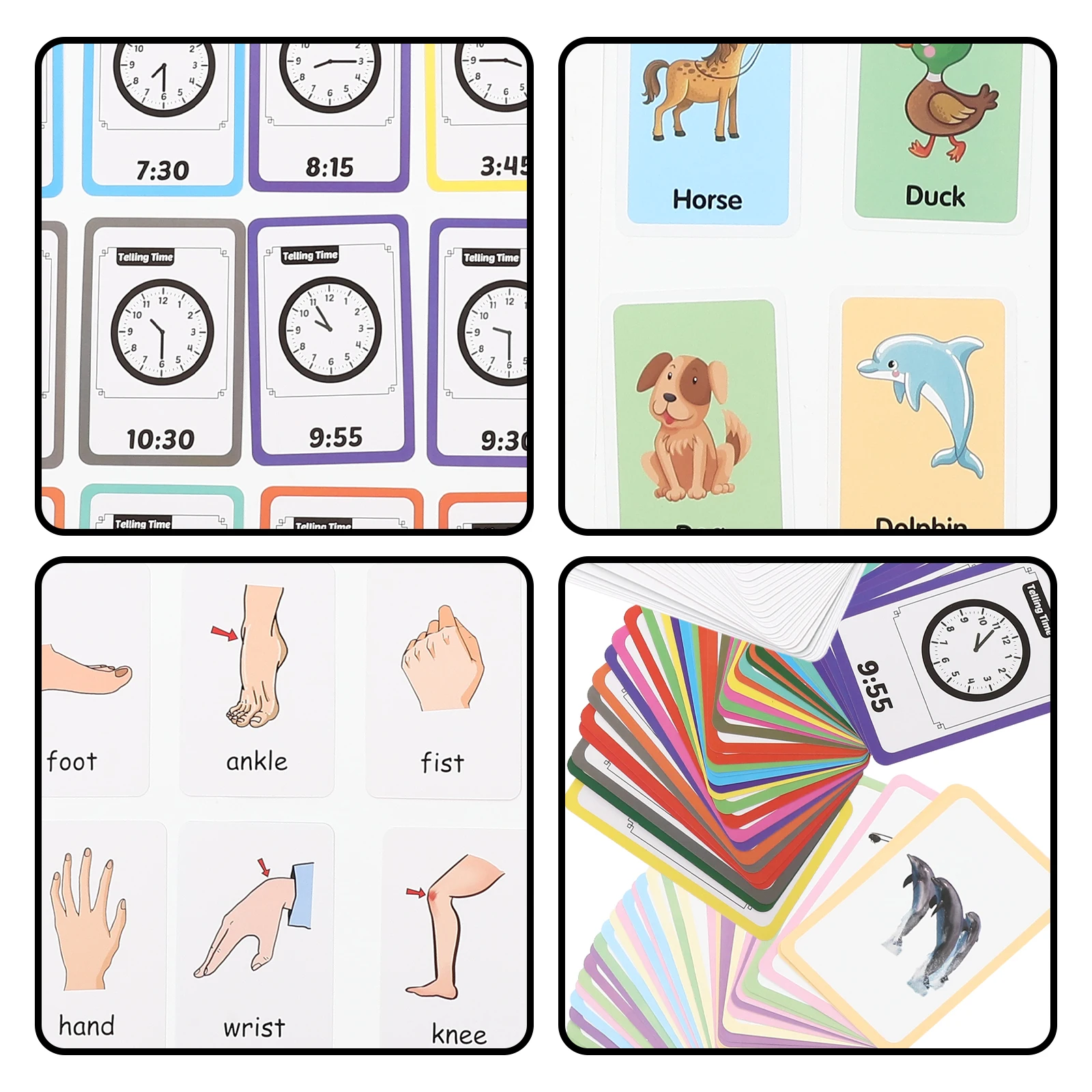 

108 Pcs Household Cognitive Card Child Kids Toys Paper Cue Preschool Flash Cards