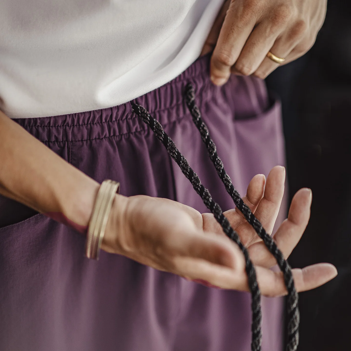 Maden Pantalones cargo ligeros de secado rápido para exteriores para hombre, pantalones de senderismo morados resistentes al agua con pantalones transpirables con múltiples bolsillos