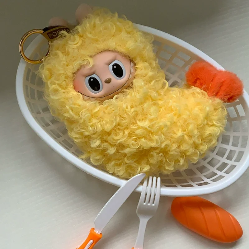 

Only Clothing Cute Fried Shrimp Clothes for Labubu The Monster 17cm Dolls Clothing Accessories Decor Bag Pendant Toys Kid Gifts