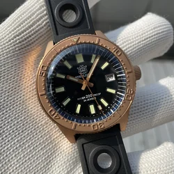 STEELDIVE Brand SD1962S 41.9mm Solid Bronze C3 Green Luminous Sapphire Glass NH35 Automtic 200M Waterproof Mens Dive Watch