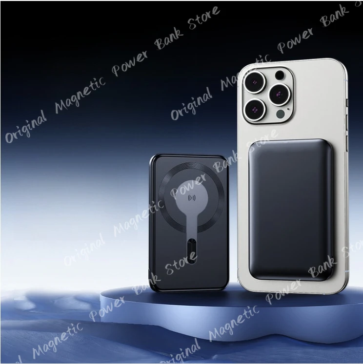 Brand New Ultra Slim Power Bank Mac Fast Charge Auxiliary Battery 50000mAh Magnetic Magnet Wireless Charging For IPhone Samsung