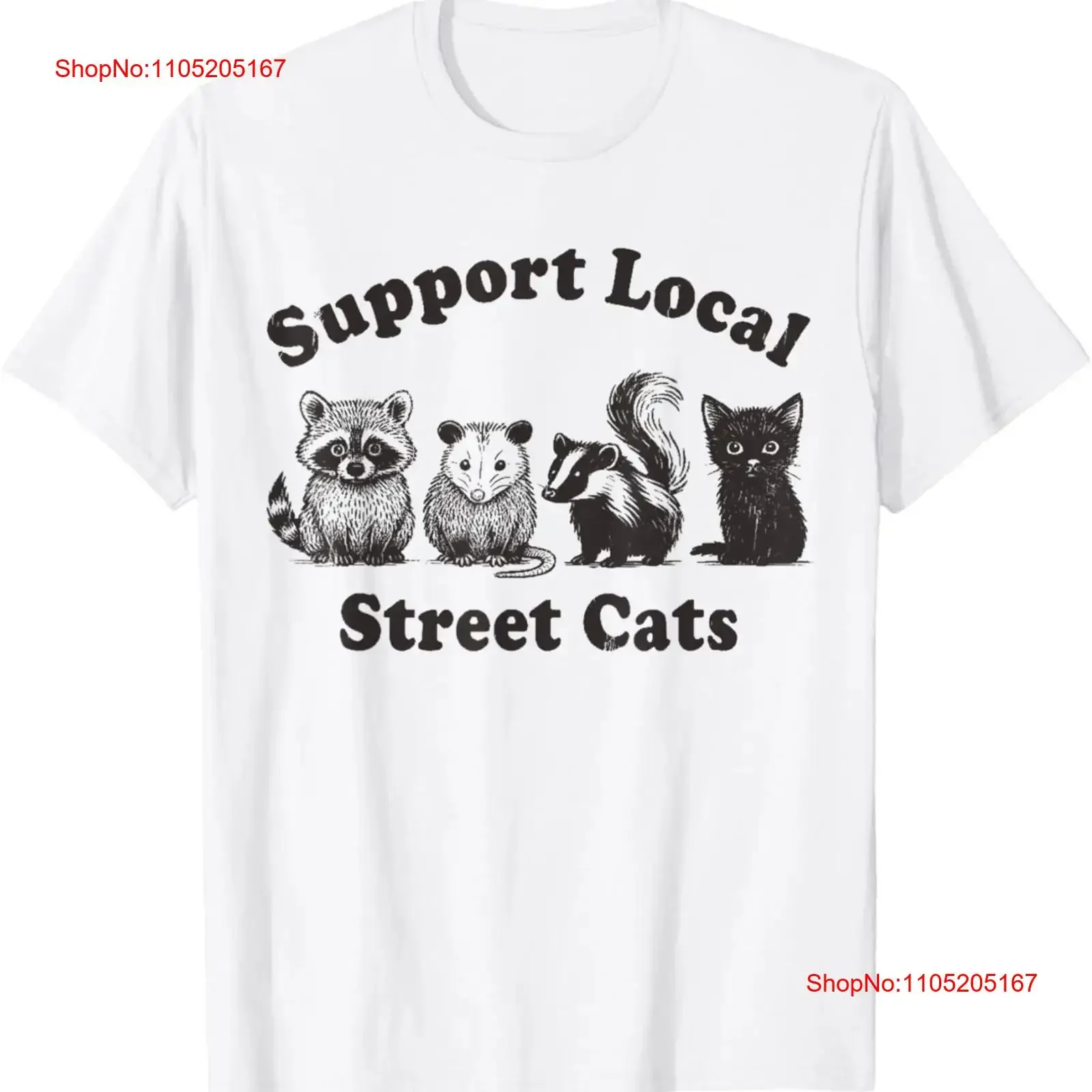 

Support Local Street Cats Team Trash Opossum Raccoon Rat T Shirt vintage Washed Versatile Soft homme Comfortable Breathable