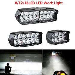 1PC 12-24W 8LED/12LED/16LED Work Light Bar Flood Spot Combo Driving Lamp Car Truck Offroad 12-85V 6000K Wholesale