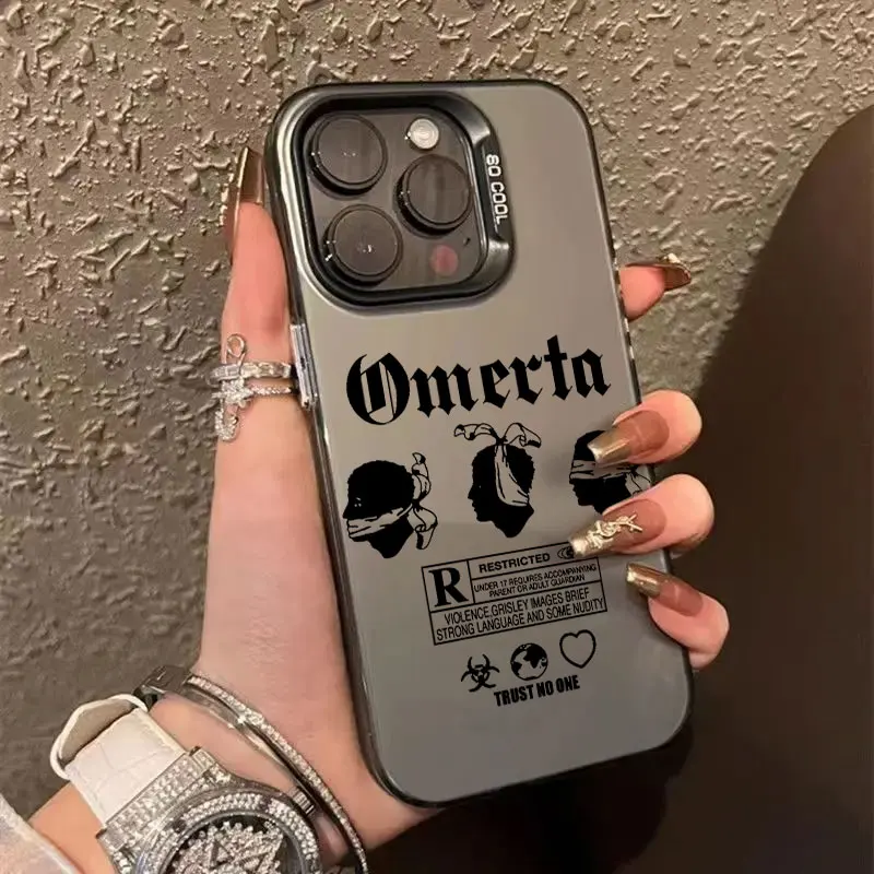 O-Omerta Maes Maschera LOGO Coque Per Apple iPhone 17 Air 16e 16 14 15 13 11 Pro Max 16 Plus 12 17 Pro Custodia antiurto Copertura del telefono