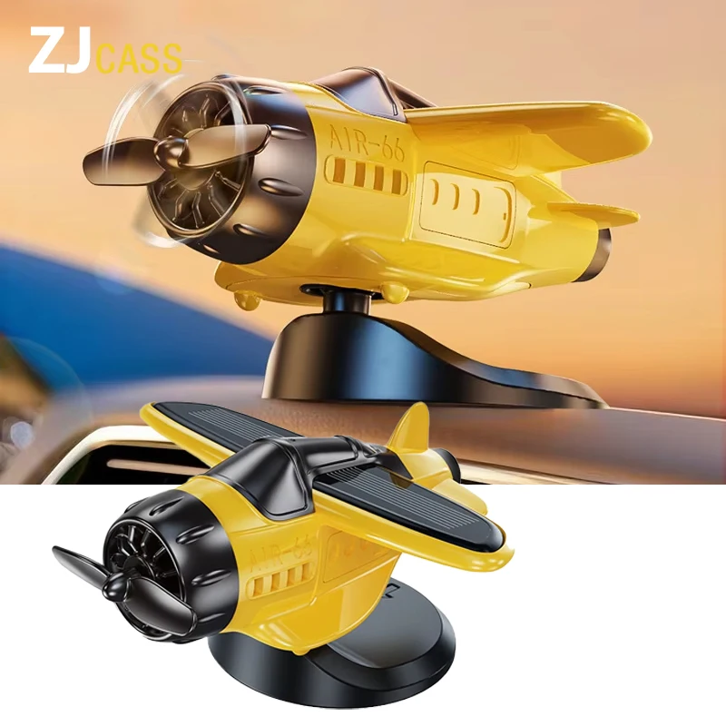 

rotating airplane car creative ornaments Car mounted solar powered car interior center console decorations car supplies