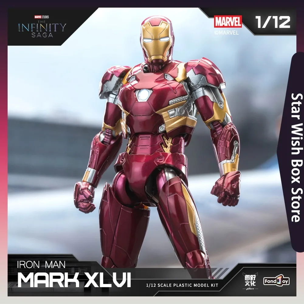 

Fondjoy 1/12 Infinity Saga Ironman Mark 46 Anime Figures Assembly ABS Action Figures Collectible Model Desktop Ornament Gift Toy