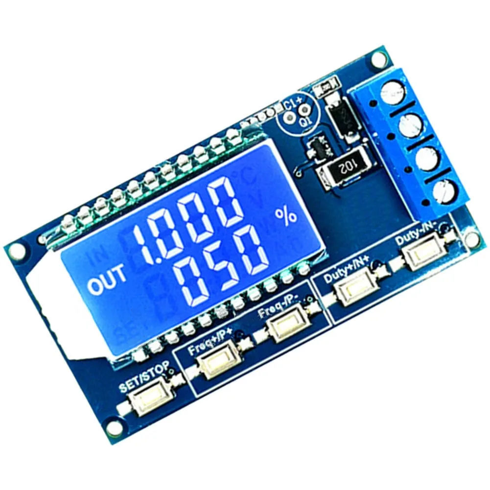 Adjustable Frequency For PWM Signal Generator DC 3 3V 30V with LCD Display 1Hz to 150KHz for Motor Control and Pulse Timing