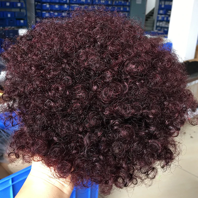 Short Afro Kinky Curly Ponytail Human Hair Colorful Brazilian Kinky Curly Ponytail For Black Women Puff Full Machine Made