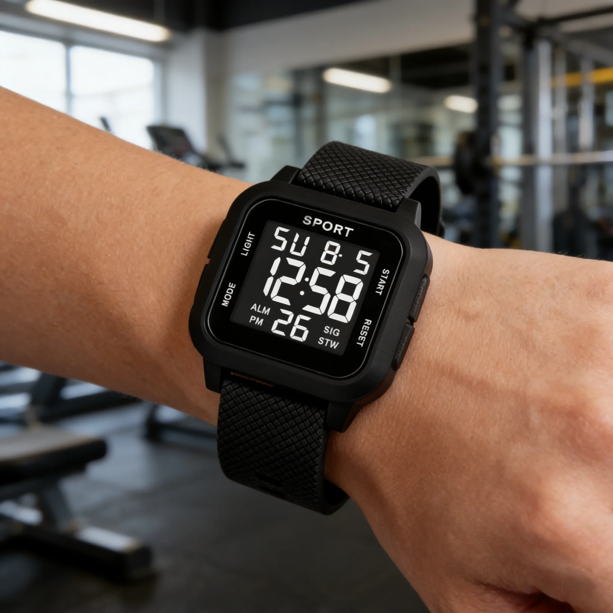 Leisure Sports Block Watch, Personalized Handsome Male Student Multifunctional Electronic Watch