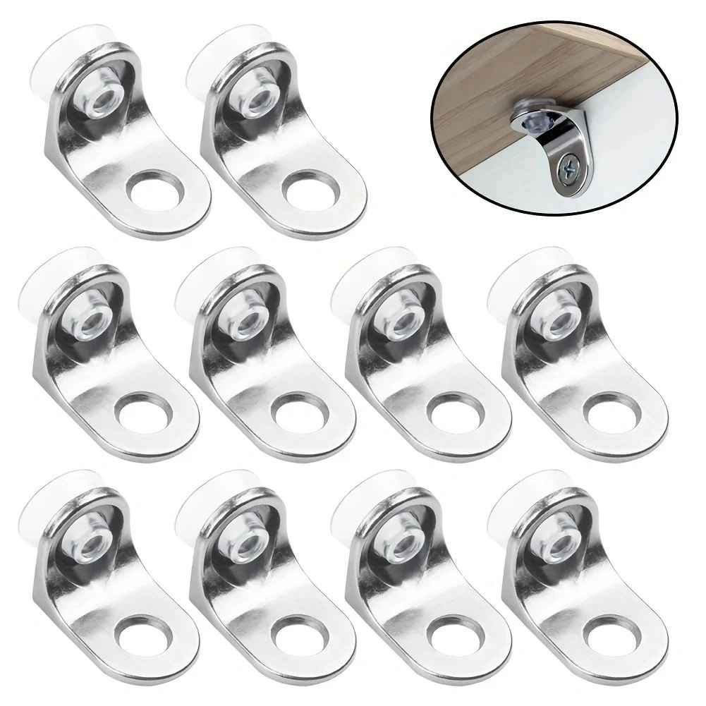 20Pcs Glass Shelf Brackets Suction Support Studs Pegs 5mm Shelves Fixed Cabinet Cupboard Glass Bracket Supporter Hold