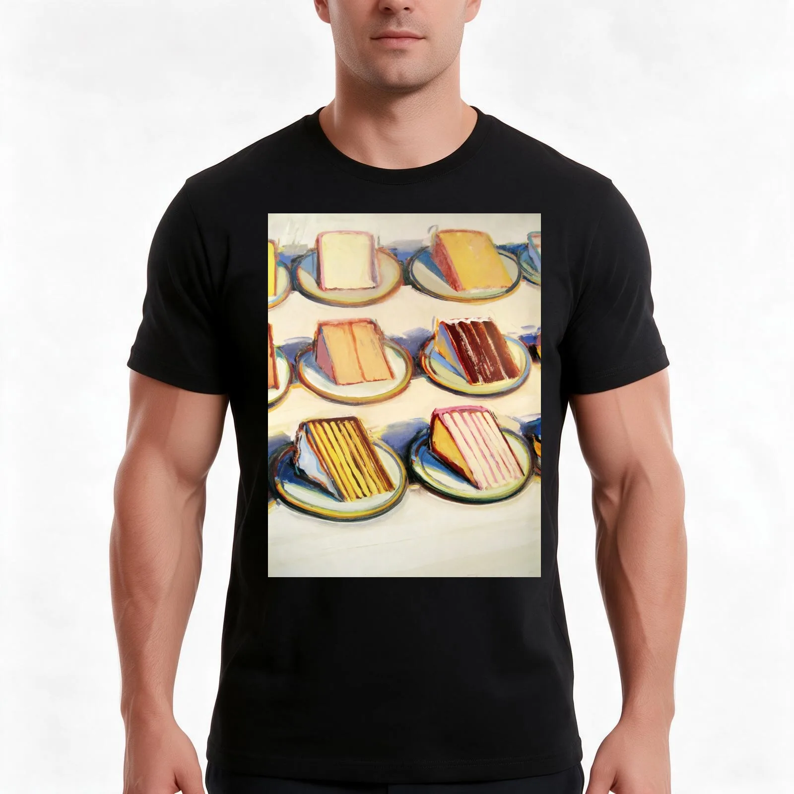 Wayne Thiebaud - Absract T-Shirt, Summer Casual Cotton Tee, Oversized Streetwear Tops, Vintage Graphic Print, Unisex Men Women