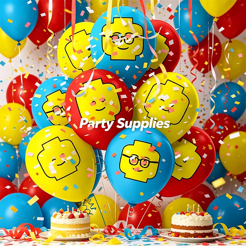 Building Block Party Balloon 12 Inch Latex Balloon Shower Decoration for Birthday Party Decoration Supplie - view 4