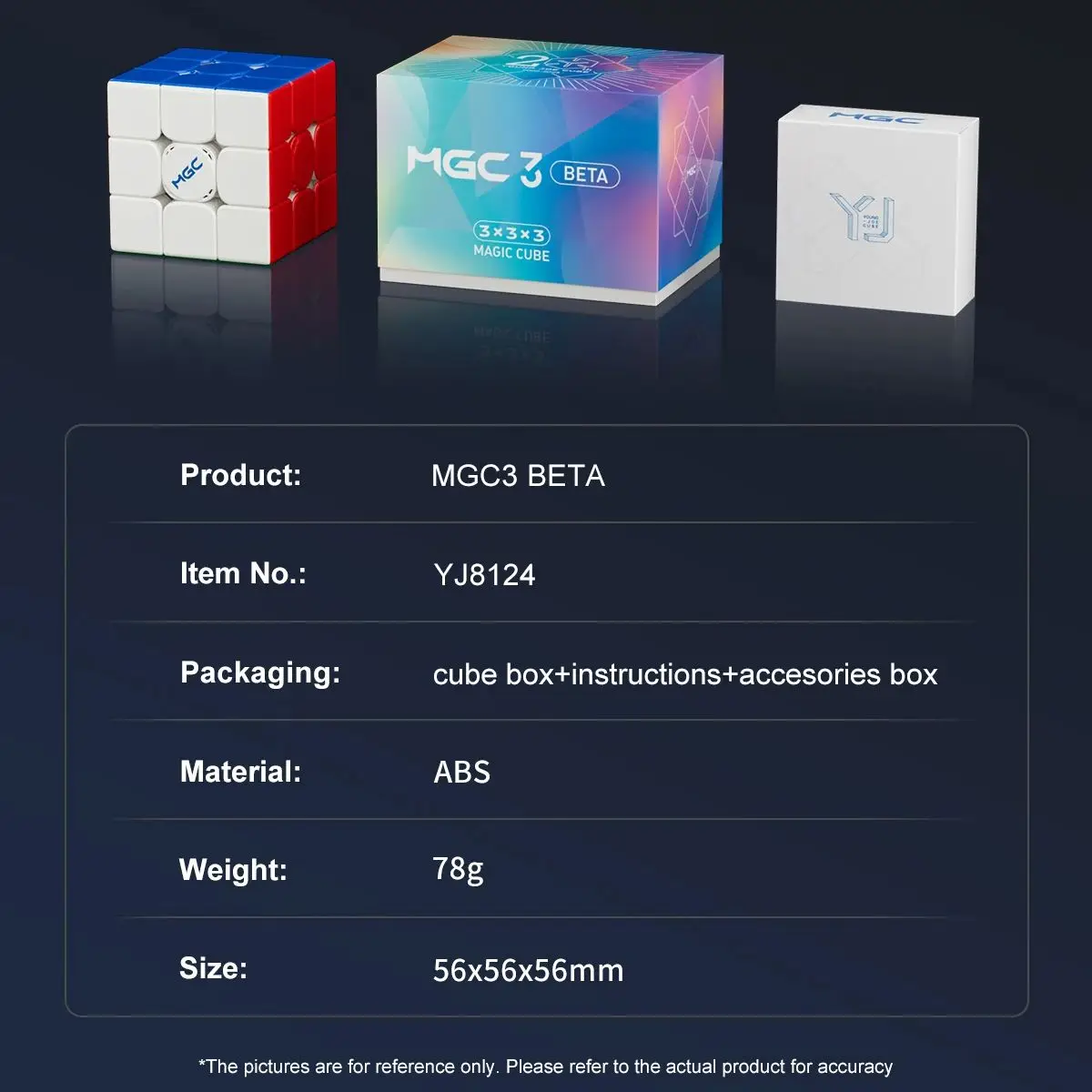 YJ MGC بيتا 3x3x3 المكعب السحري المغناطيسي ماجليف الكرة الأساسية UV ستيكيرليس المهنية 3x3 سرعة تململ مكعب لعب الأطفال هدية