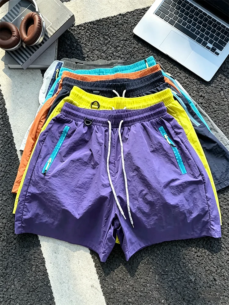Outdoor Dopaamine Sport Shorts Men's Women's Cool Feeling Ice Silk Cycling Quick Dry Pants Running Fitness Pants Standard Waist