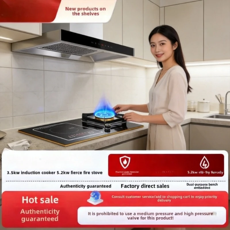 Induction Cooker Electric Ceramic Furnace Gas Electric Dual Purpose Gas Stove Household Desktop Embedded Design