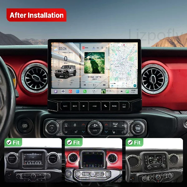 Lizpofly 11.5 inch Android Car Radio Jeep Wrangler & Gladiator 2018-2023 CarPlay GPS Navigation Multimedia Video Player Stereo
