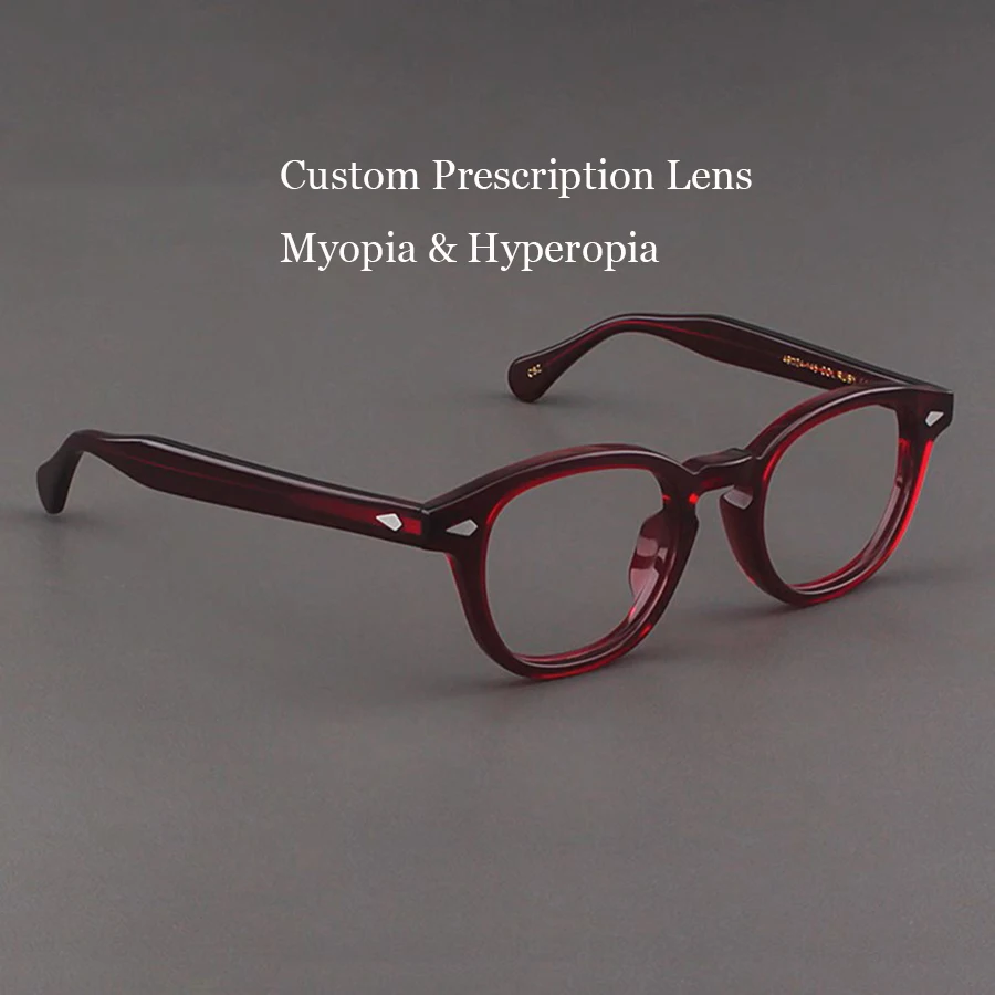 

Пользовательские линзы по рецепту, мужская оправа, очки Johnny Depp Lemtosh, фотохромные круглые очки с защитой от синего света, близорукость, дальнозоркость