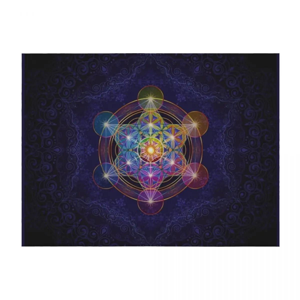 

Metatron's Cube Merkabah Throw Blanket Sofa Shaggy Travel bed plaid Blankets