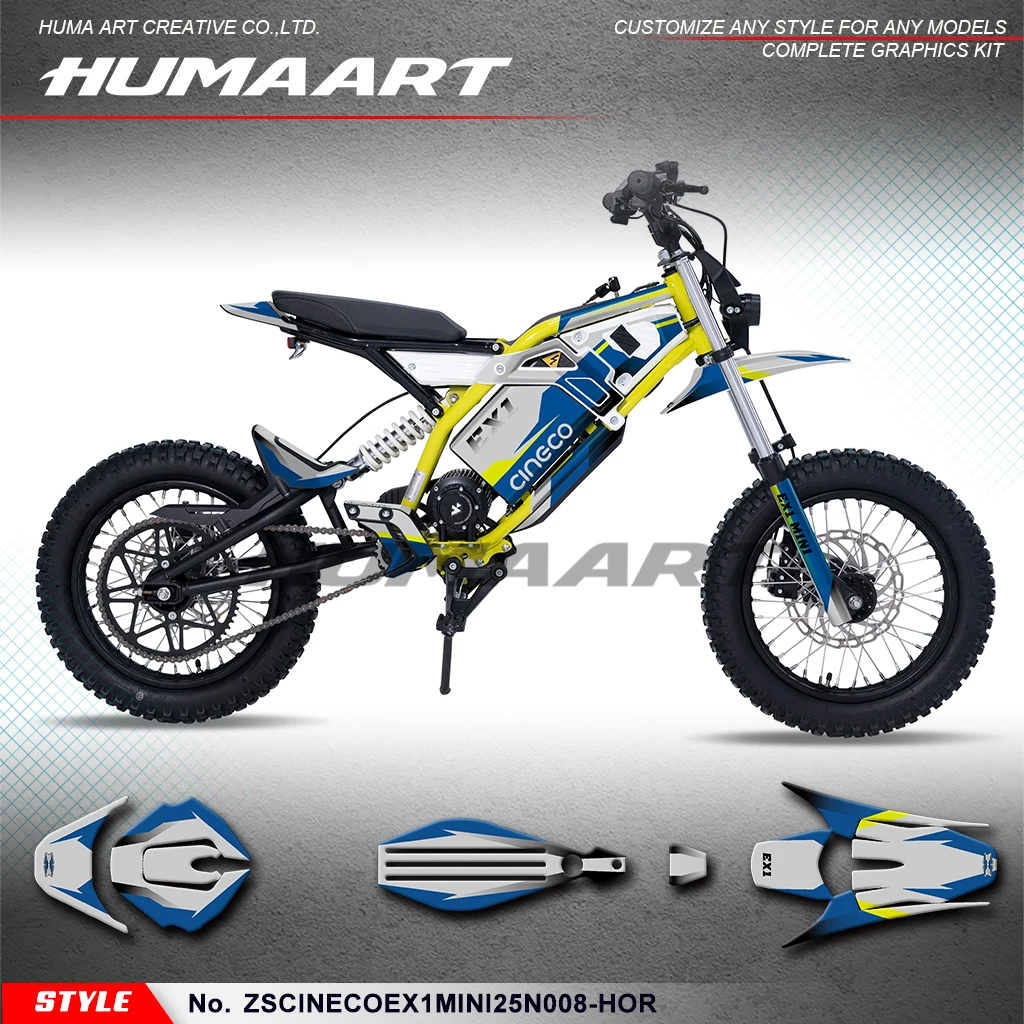 

HUMAART Motorcycle Stickers Adhesive Vinyl Wrap Design for CINECO EX1-MINI Laminated Decals, Rebuilding