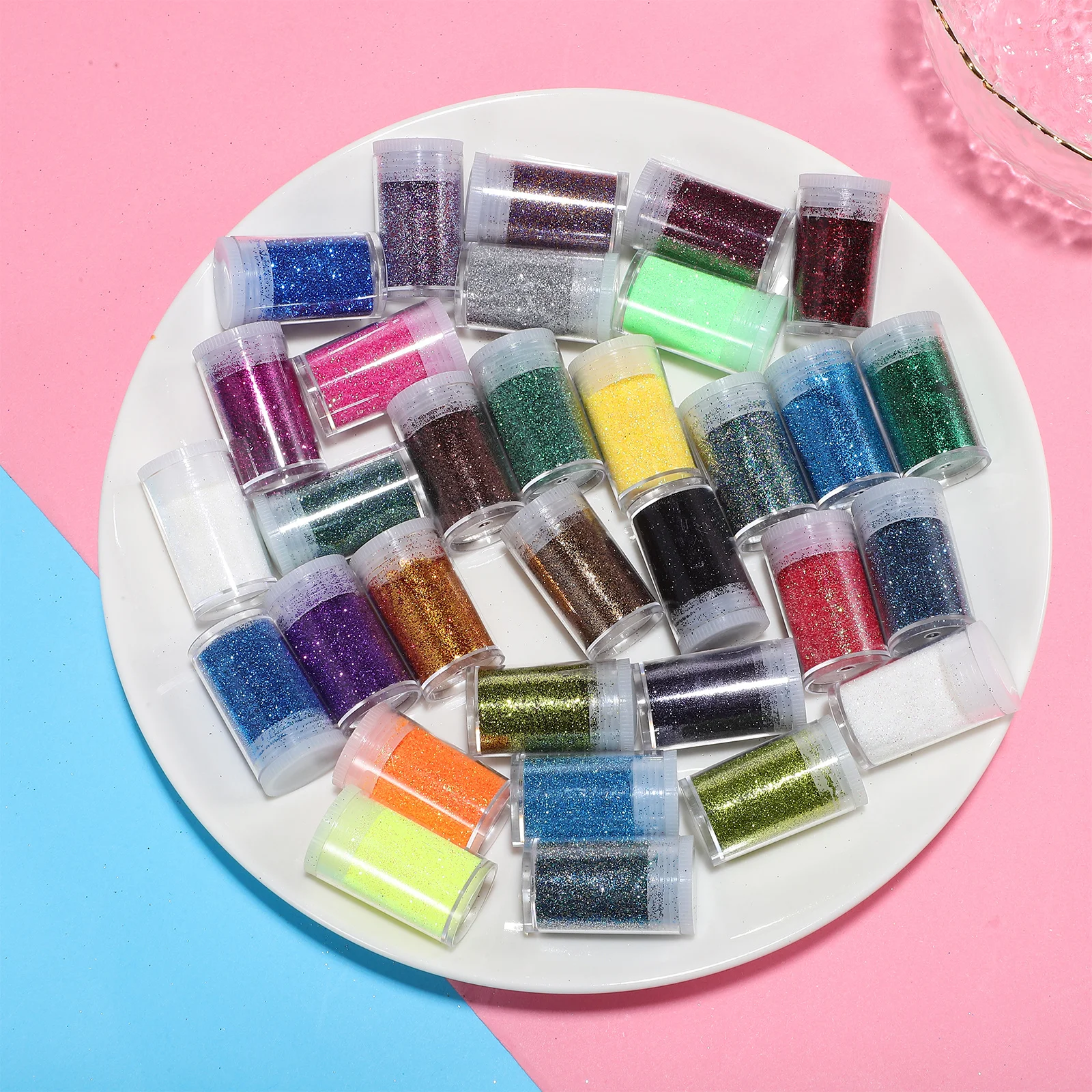 

32Pcs Glitter Powder Set Colourful Fine Glitter for Crafts Sparkle Bottles DIY Resin Nail Art Decor Festival Craft Projects