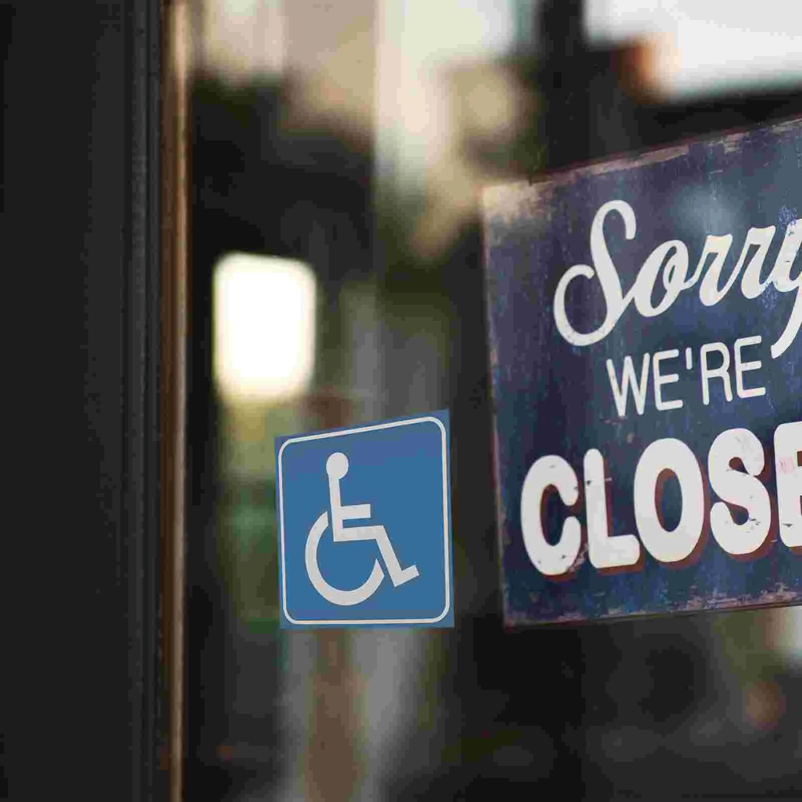 4 Sheets Disability Handicap Sign Adhesive Disabled Wheelchair Sticker Walker Accessories