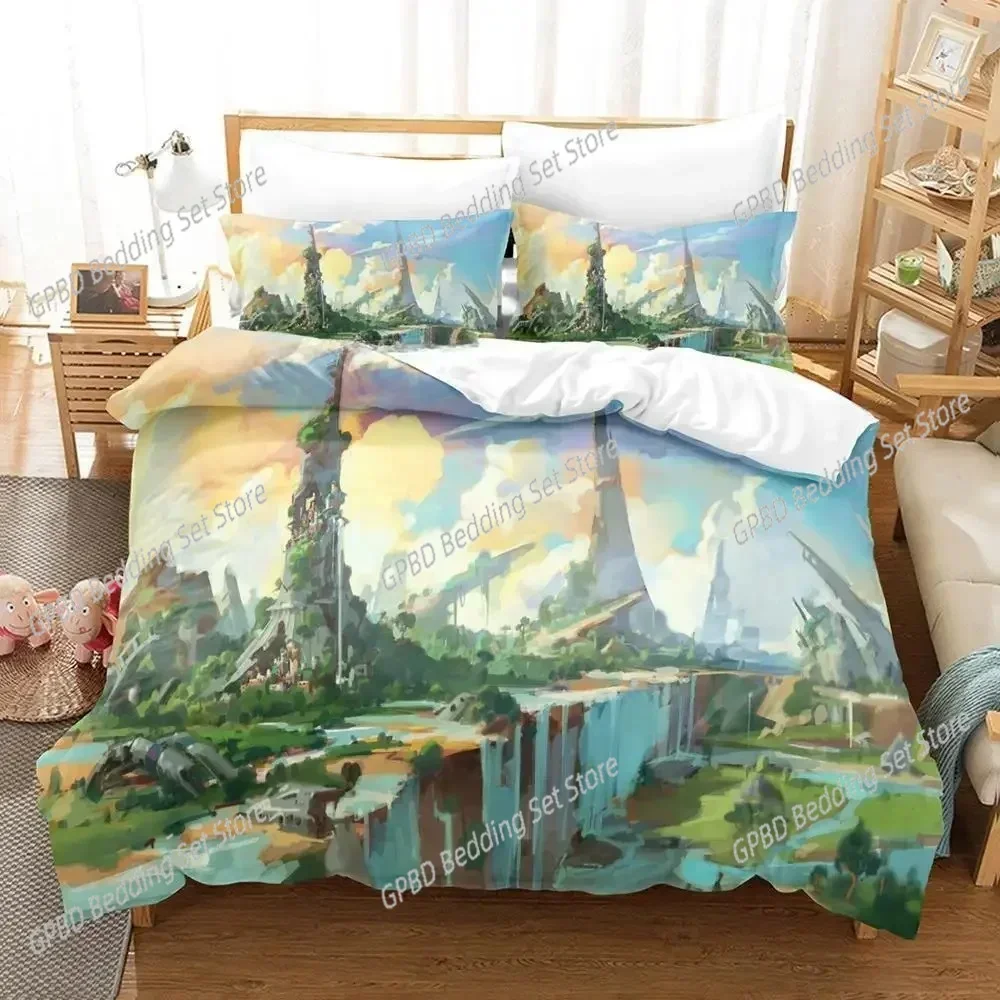 

Luxury New 3D Print Game My Time at Sandrock Bedding Set Single Twin Full Queen King Size Bed Set Adult Kid Bedroom