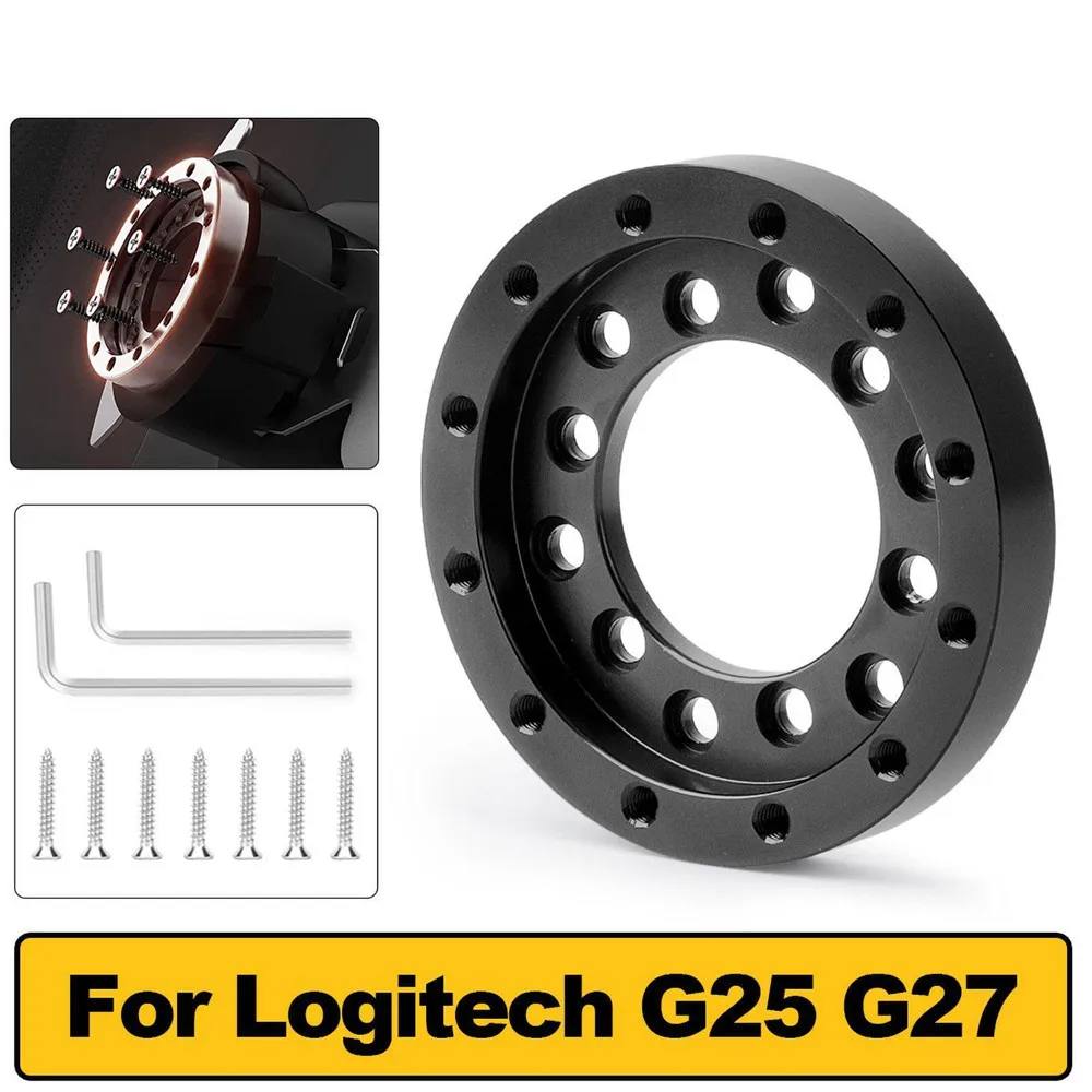 

Aluminum Steering Wheels Modification Set 24 Hole Adapter Steering Wheel Racing Game Plate DIY Part For Logitech G25 G27