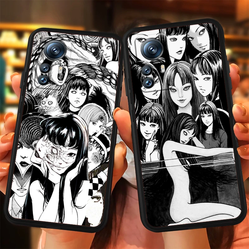 Tomie Kawakami Junji Ito Art For Xiaomi Mi 14 13T 13 12T 12 11T 11i 11 10T 10 Pro Lite Ultra 5G Black Back Phone Case