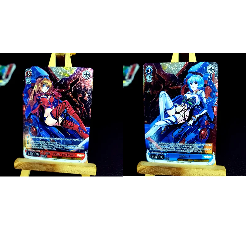 Neon Genesis Evangelion Anime Characters Ayanami Rei DIY Homemade Bronzing Game Toys Christmas Birthday Gift Collection Card