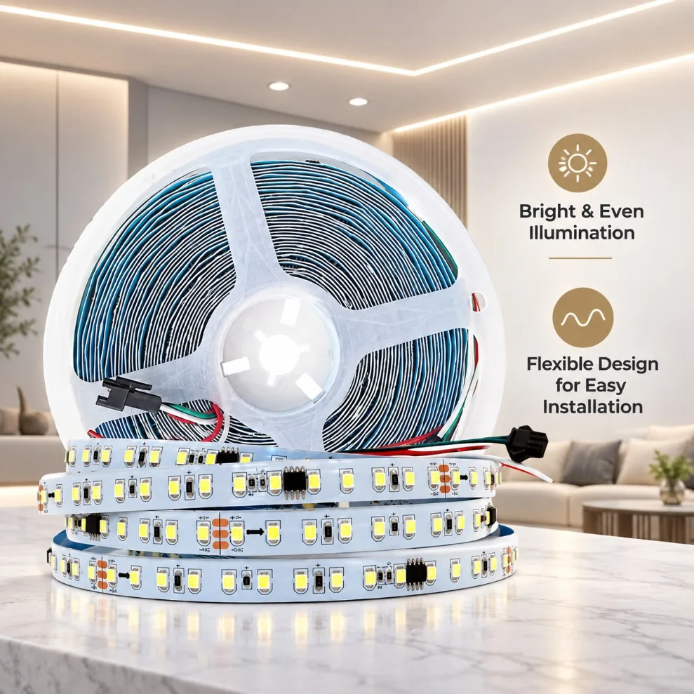 WS2811 SMD2835 LED Strip 24V Running Water Flowing Flexible Lamp Ribbon 126LEDs/M IP30 with Wireless Controller Kit, 10M 20M